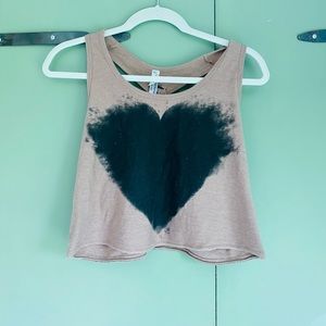 Free People Movement Black Heart Cropped Tank Mauve S